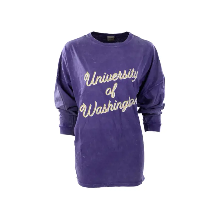 Washington Huskies NCAA Mineral Wash Big Shirt pour femme