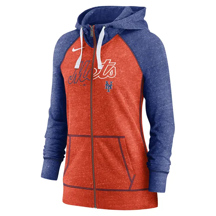 New York Mets MLB Sweat à capuche Fz Gym Vntg 22 orange
