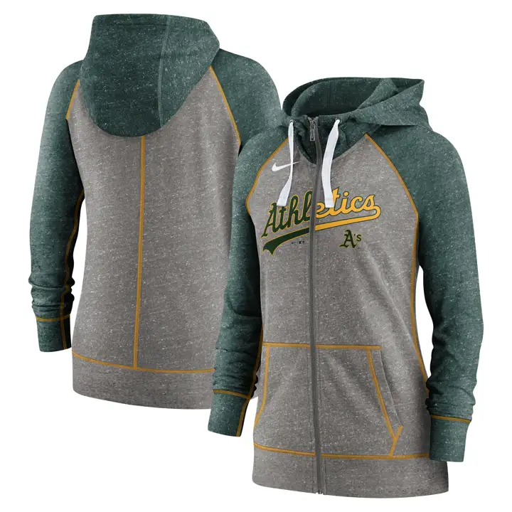 Sweat à capuche Oakland Athletics MLB W/LS Fz Gym Vntg 22 gris