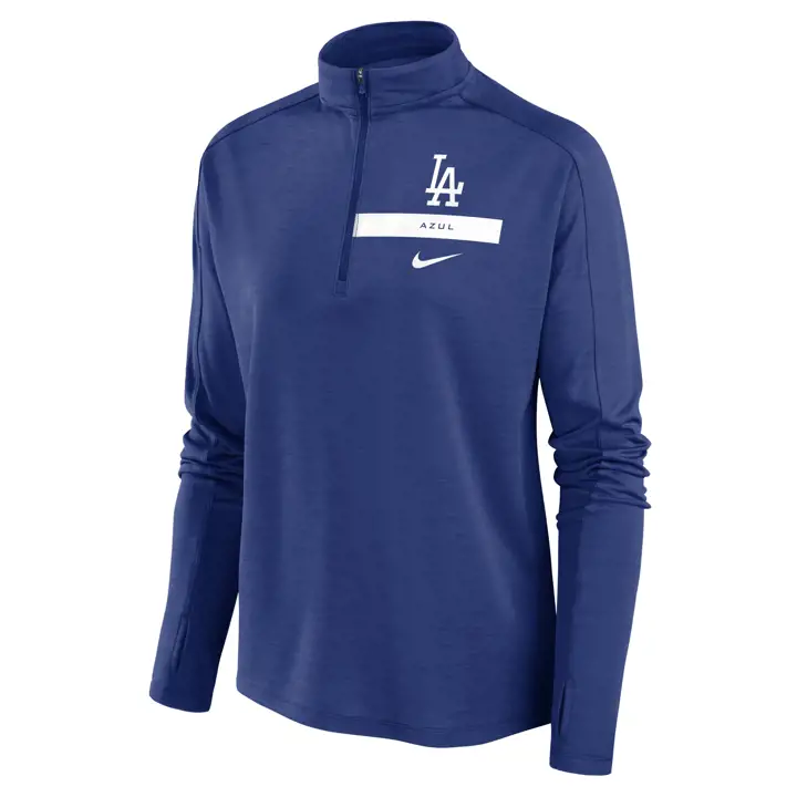 T-shirt Pacer à manches longues et demi-fermeture éclair pour femme LOS ANGELES DODGERS MLB