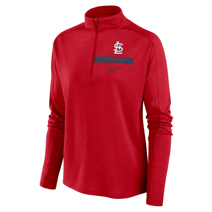 ST. LOUIS CARDINALS MLB Femme Pacer Manches Longues Demi-Zip T