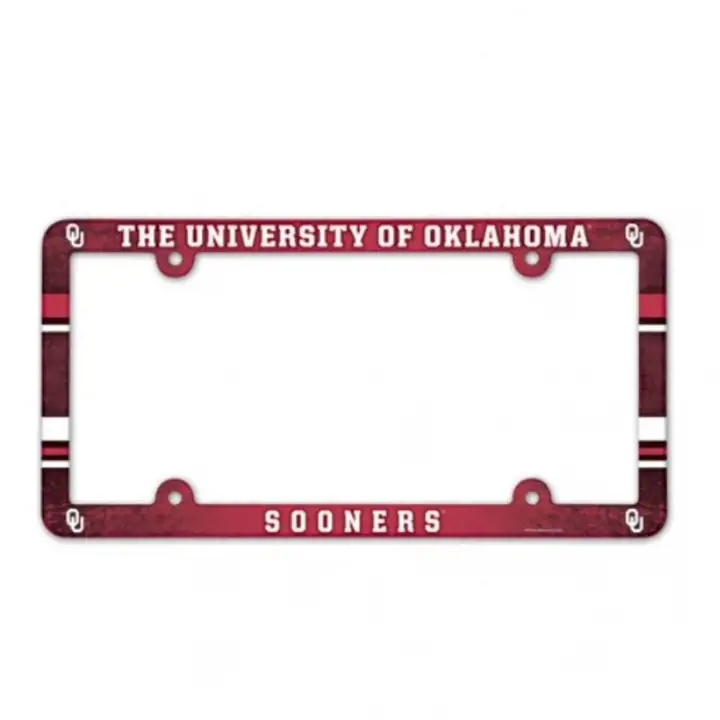 Cadre de plaque d'immatriculation avec slogan des Oklahoma Sooners