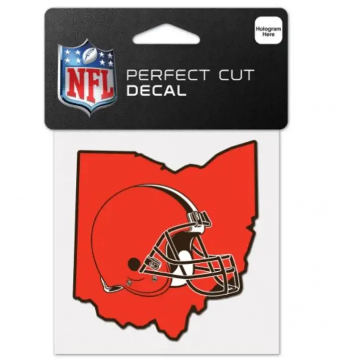 Décalcomanie découpée Cleveland Browns 4x4 Couleur assortie