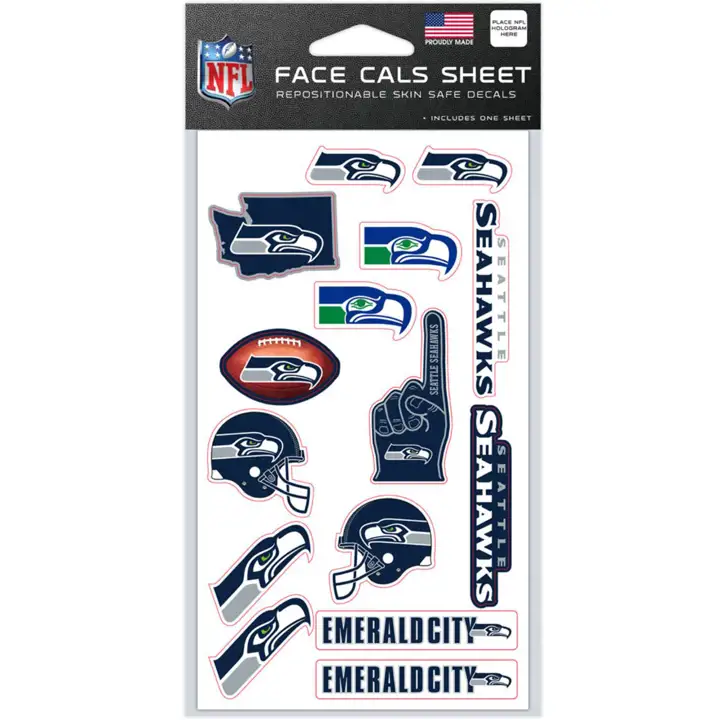 Seattle Seahawks Face Decals ast