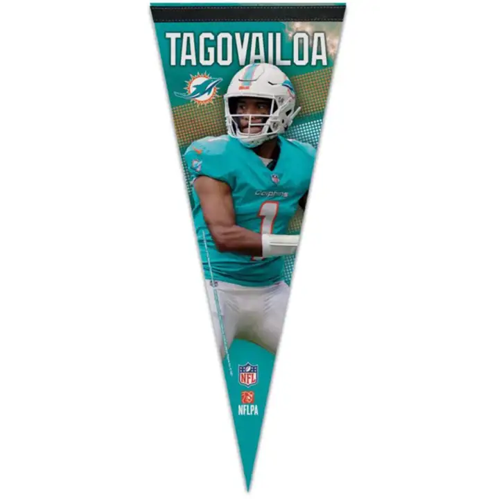 "Fanion de qualité supérieure Miami Dolphins 12\"x30\" - Joueur ast"