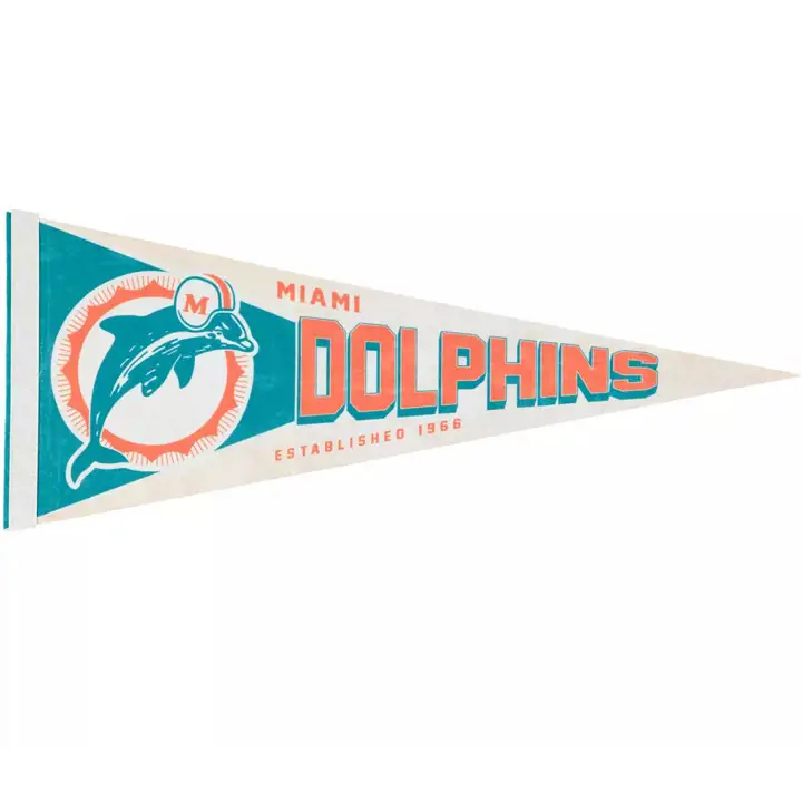 "Fanion de luxe Miami Dolphins 30x76 cm - Style rétro"