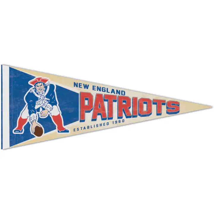"Fanion de qualité supérieure New England Patriots 30x75cm - Style rétro"