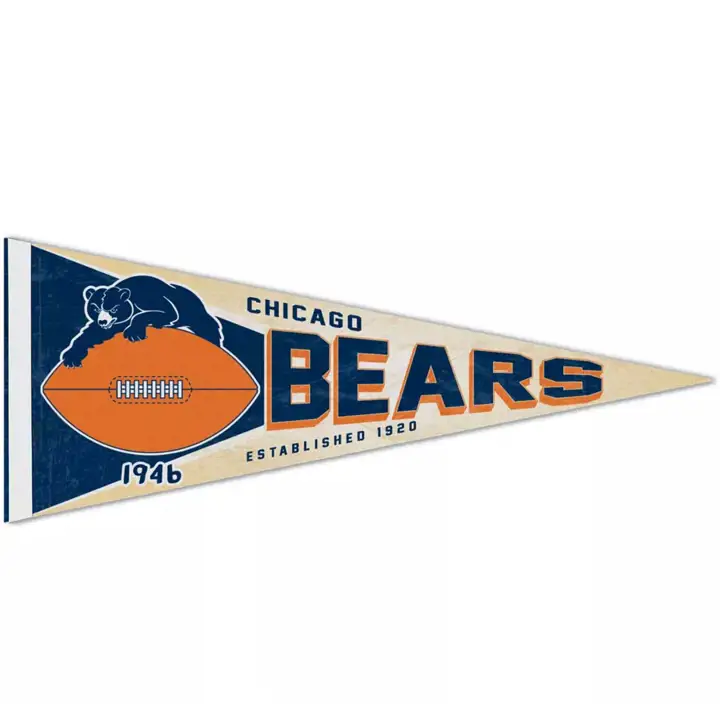"Fanion premium Chicago Bears 12"x30" - Style rétro"