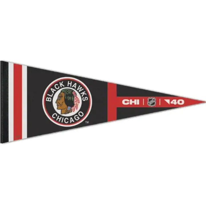 "Chicago Blackhawks 12\"x30\" Premium Pennant - Rétro assorti"