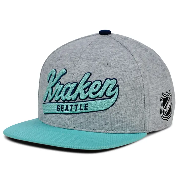 Seattle Kraken LNH Casquette snapback Tailsweep jeunesse gris/marine