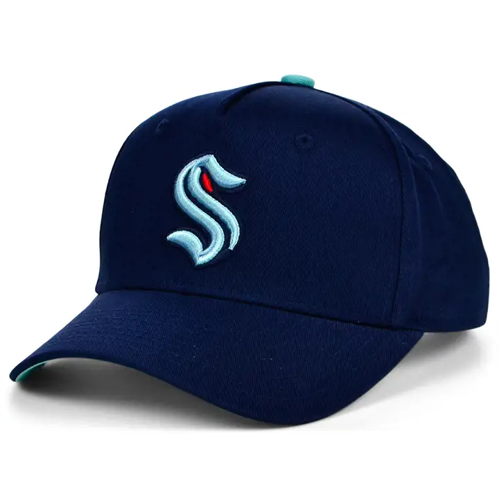 Seattle Kraken NHL Casquette Enfant pré-courbée à bouton-pression marine
