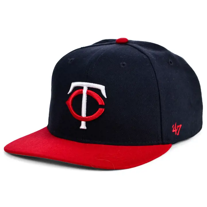 Casquette ajustée MLB Minnesota Twins Sure Shot Captain bleu marine/rouge