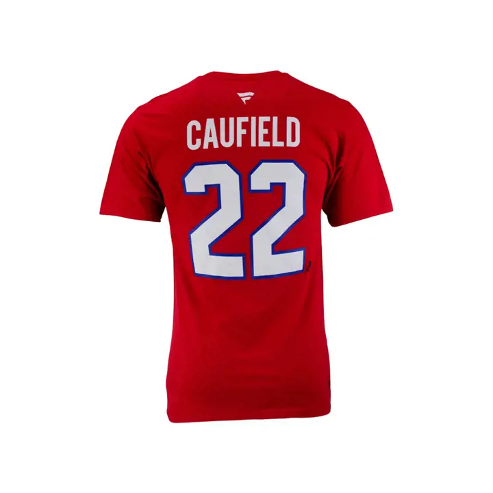 T-shirt Authentic LNH empilé N&N Canadiens Cole Caufield rouge