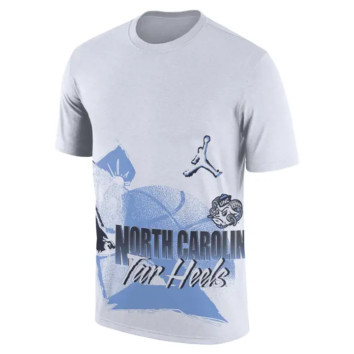 T-shirt North Carolina Tar Heels NCAA MX90 années 90 pour le basket 22 BLANC