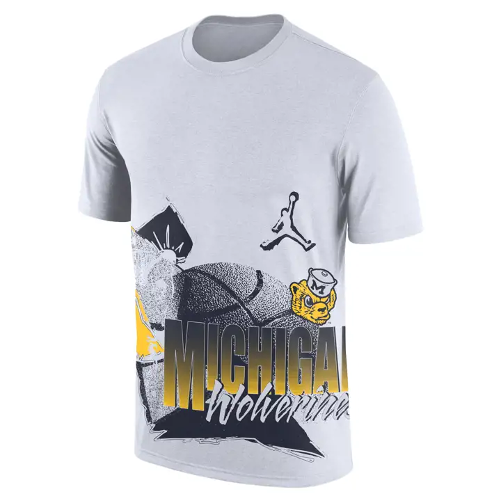 T-shirt Michigan Wolverines NCAA MX90 Années 90 Basket-ball 22 BLANC