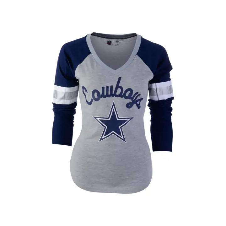 T-shirt manches longues Dallas Cowboys NFL Redzone Femme gris