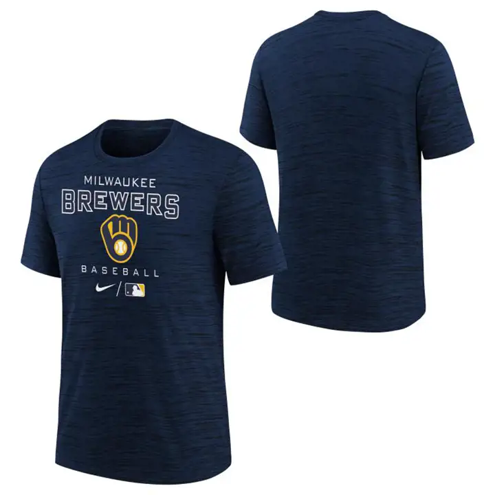 T-shirt Milwaukee Brewers MLB Youth Velocity 22 bleu marine