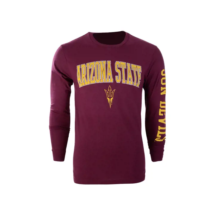 T-shirt à manches longues bleu marine Arizona State Sun Devils NCAA (taille moyenne) avec slogan