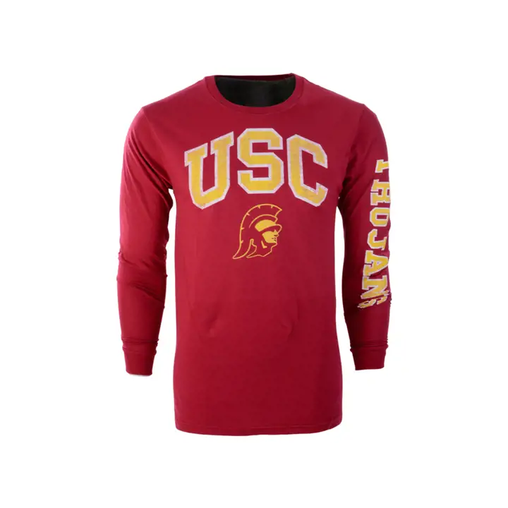 T-shirt à manches longues USC Trojans NCAA Slogan de taille moyenne mar