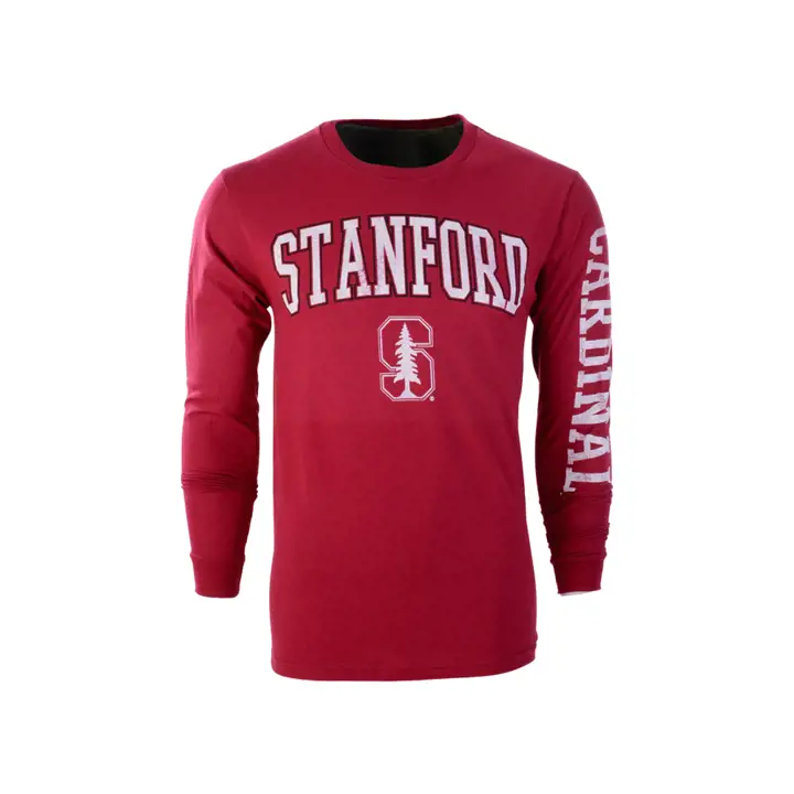 T-shirt à manches longues Stanford Cardinal NCAA Slogan de taille moyenne - Cramoisi