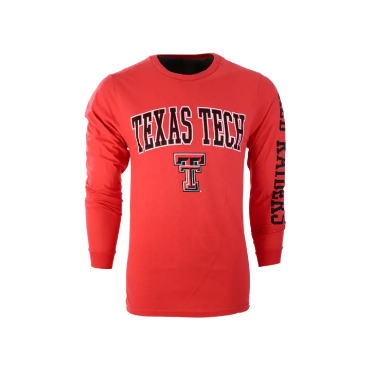 T-shirt à manches longues de taille moyenne rouge "Slogan" NCAA des Red Raiders de Texas Tech