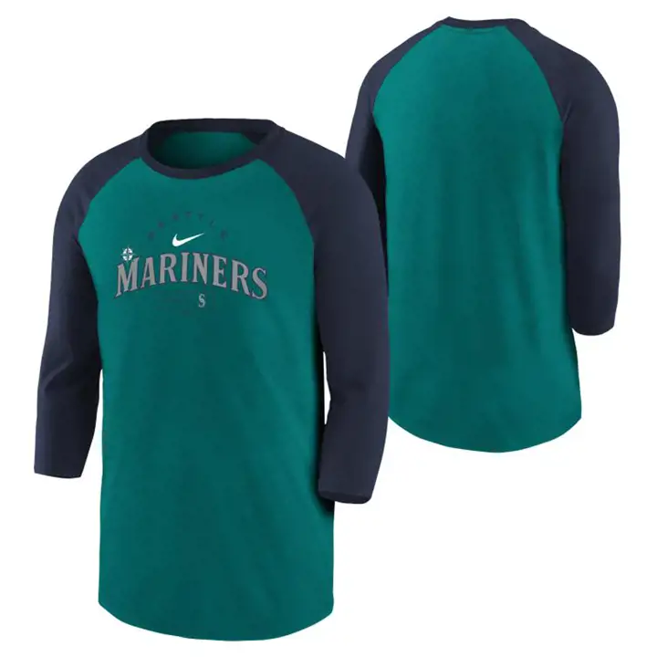 Seattle Mariners Équipe MLB Raglan Moderne 22 Marine