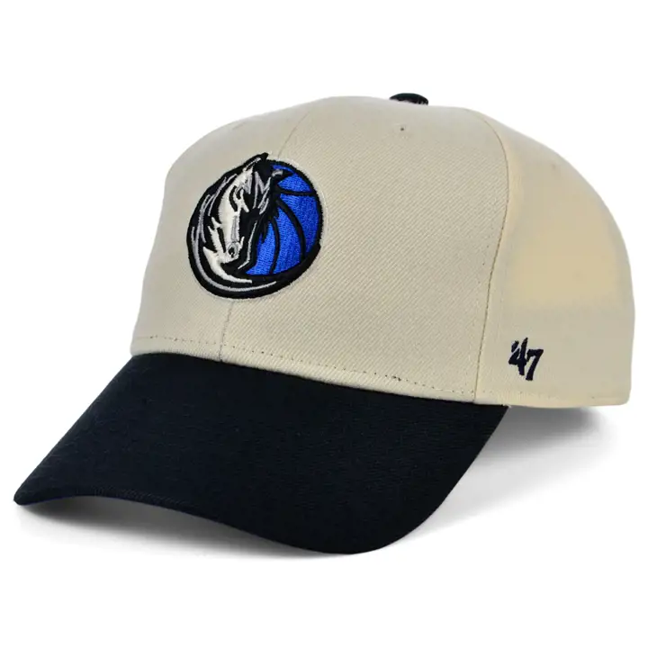 Casquette MVP NBA 47 Dallas Mavericks 2 tons avec patch latéral NATUREL/BLEU MARINE