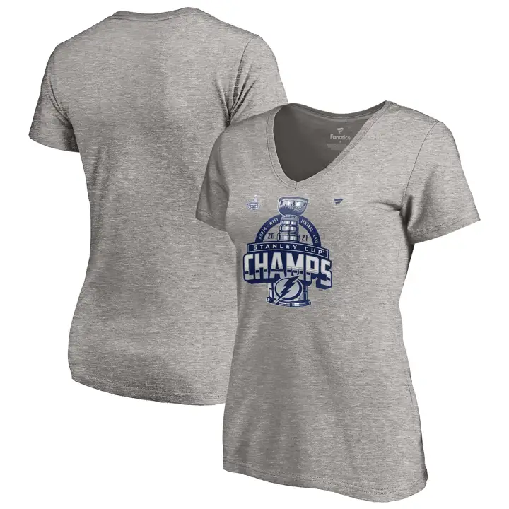 T-shirt LR Femme Tampa Bay Lightning NHL Championnes Coupe Stanley