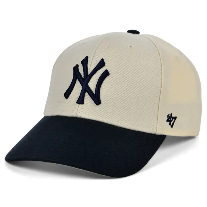 New York Yankees MLB Visière Courbée Patch Bicolore Naturel '47 MVP Naturel