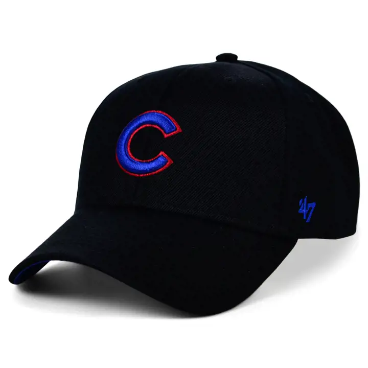 Casquette '47 MVP Chicago Cubs MLB noire avec patch latéral stade/événement