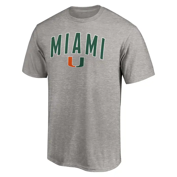 T-shirt Miami Hurricanes logo moyen NCAA gris