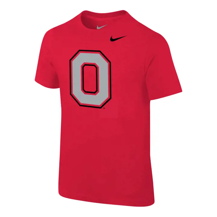 T-shirt rouge en coton pour enfants Ohio State Buckeyes NCAA avec motif « Block O »