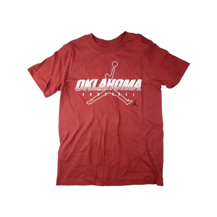T-shirt de football Jumpman pour jeunes NCAA Oklahoma Sooners CRIM