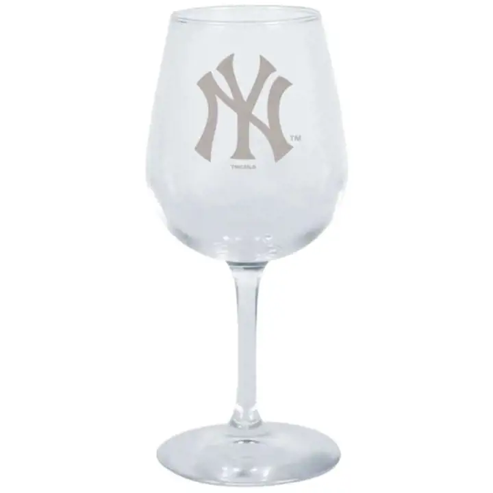 Verre à vin à pied transparent New York Yankees 12.75oz