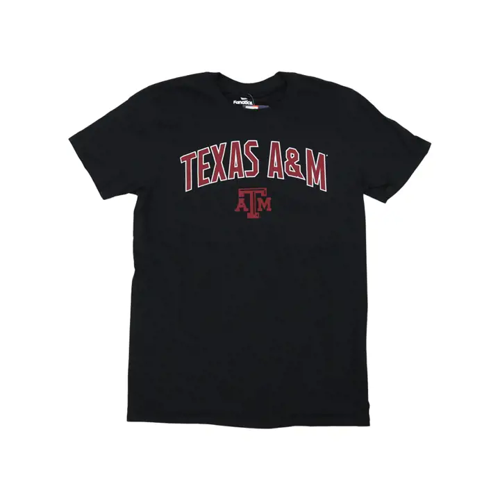 T-shirt à logo mi-taille NCAA Texas A&M/ATM noir