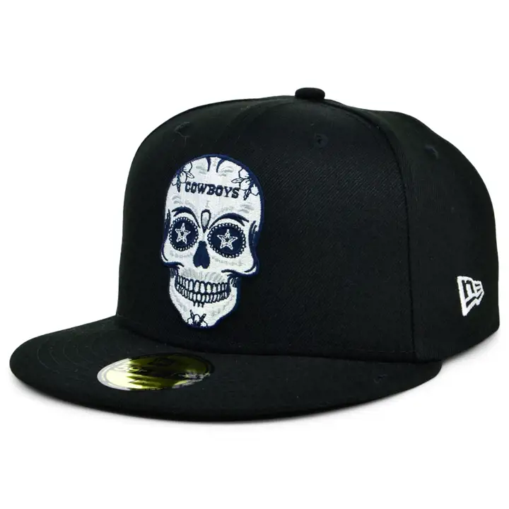 Casquette 59FIFTY Cowboys NFL Sugar Skull noire