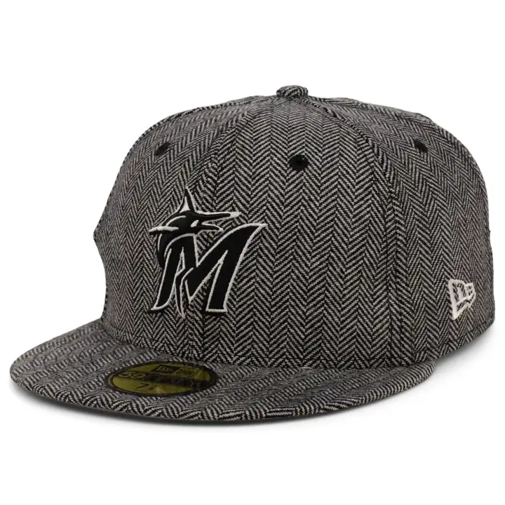 MIAMI MARLINS MLB TWEED 59FIFTY NOIR