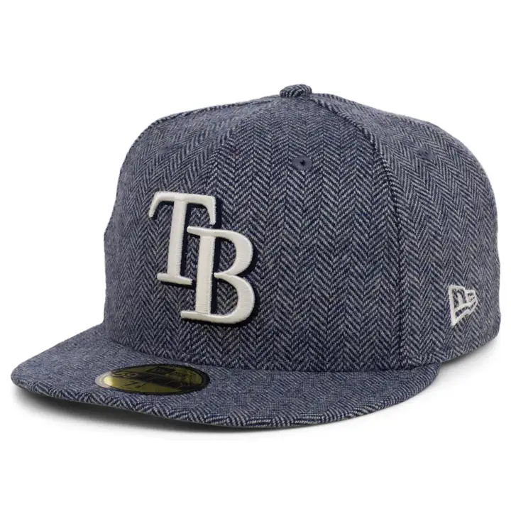 CASQUETTE 59FIFTY MLB TWEED TAMPA BAY RAYS BLEU MARINE