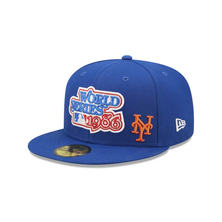 NEW YORK METS MLB PATCHED FLAWLESS 59FIFTY WS 1986 BLEU