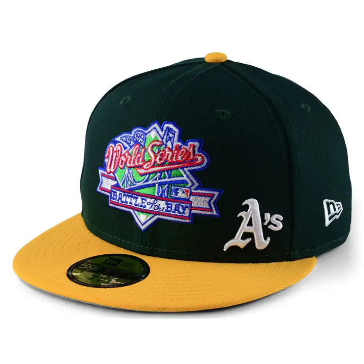 CASQUETTE OAKLAND ATHLETICS MLB PATCHED FLAWLESS 59FIFTY WS 1989 VERTE