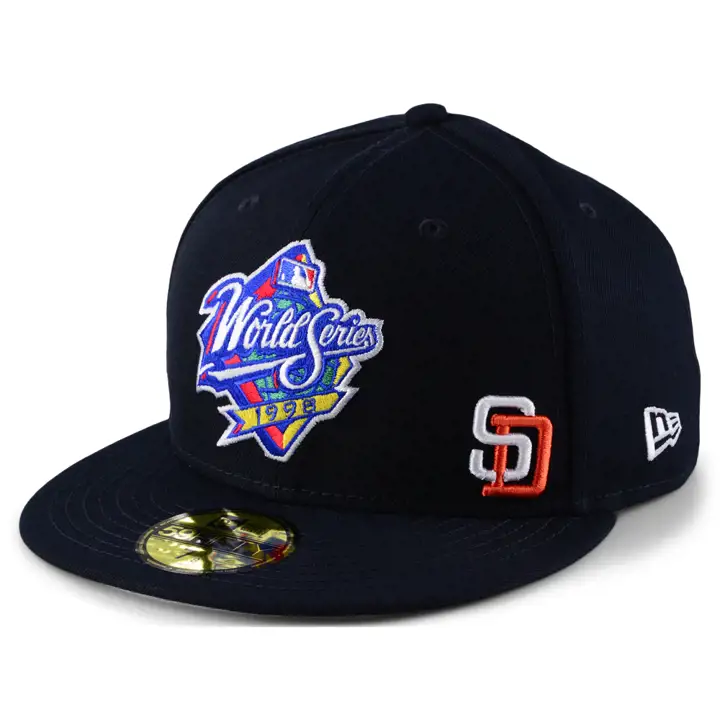 SAN DIEGO PADRES MLB PATCHED FLAWLESS 59FIFTY WS 1998 BLEU MARINE