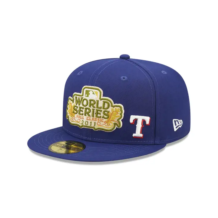 TEXAS RANGERS MLB PATCHED FLAWLESS 59FIFTY WS 2011 BLEU