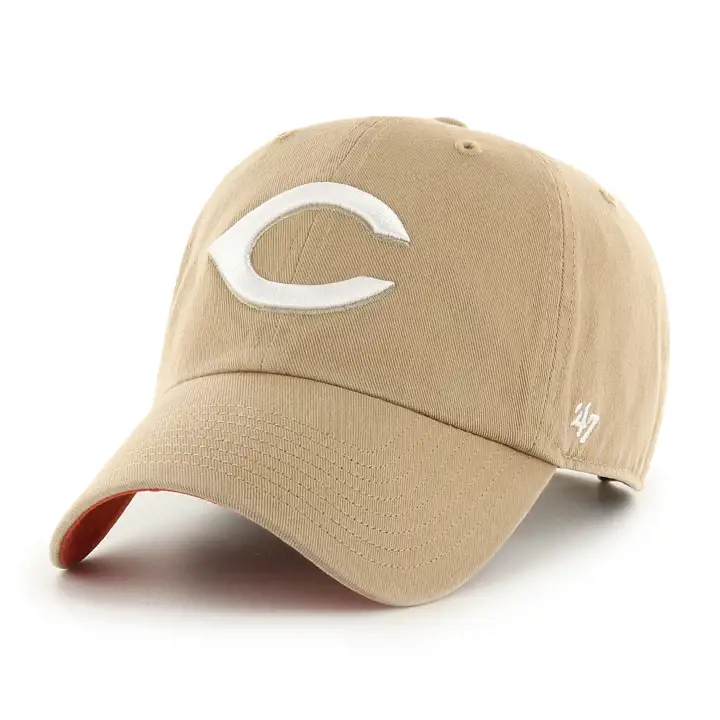 Casquette réglable MLB CLEAN UP des Reds de Cincinnati couleur Kaki/Orange avec protection UV 47