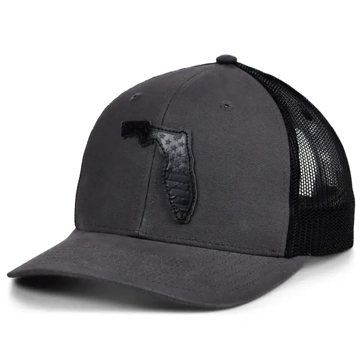 FLORIDA GY Toile Cuir USA Casquette Trucker GRY