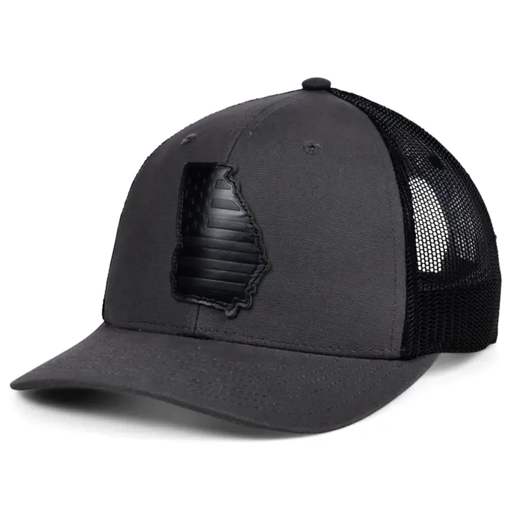 GEORGIA GY Toile cuir USA Remplir Casquette de camionneur GRY