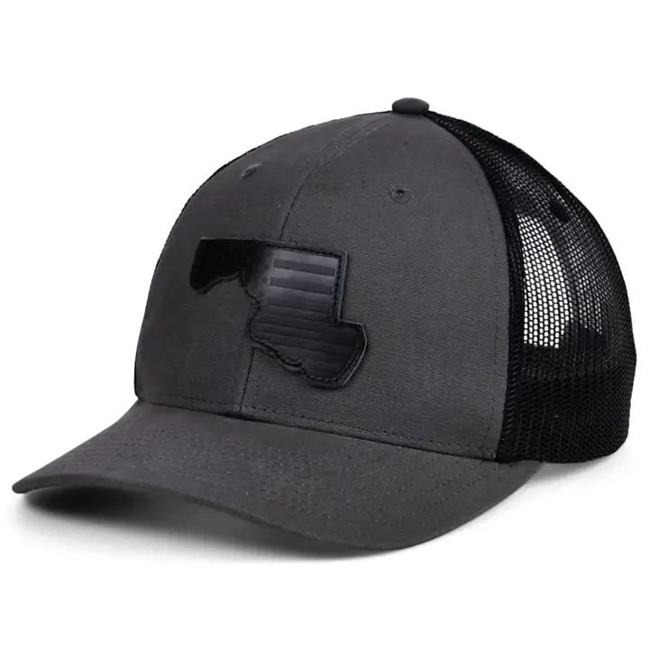 Casquette Trucker en toile et cuir MARYLAND GY USA GRY