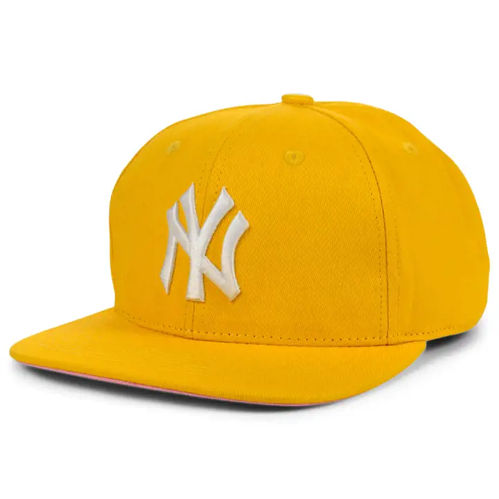 New York Yankees MLB Casquette Snapback Couleur Jaune/Rose