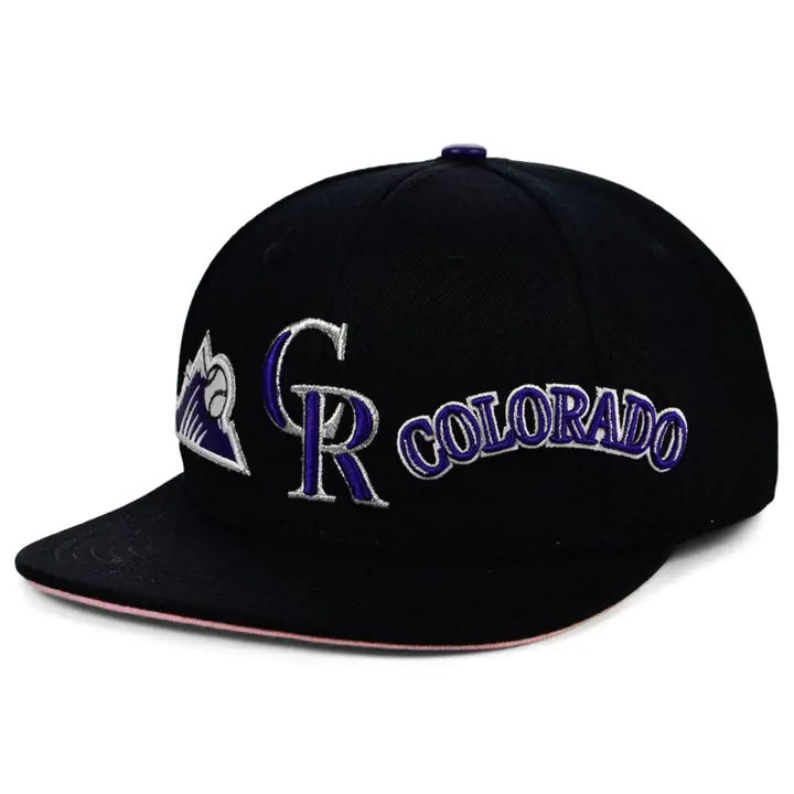 Casquette réglable MLB Colorado Rockies Double City Logo noir/rose