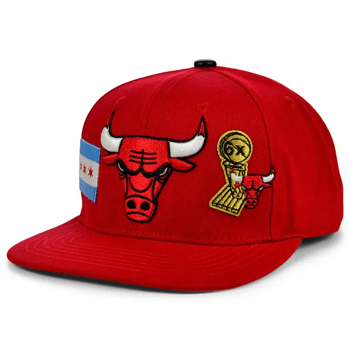 Casquette snapback NBA Chicago Bulls Double City Logo ROUGE/ROSE