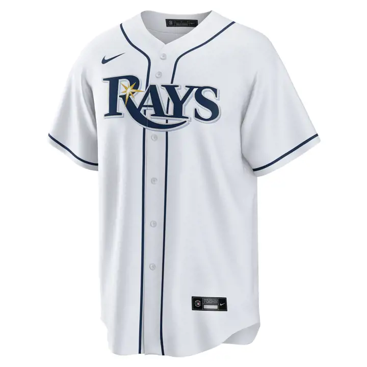 Maillot réplique vierge officiel MLB des Rays de Tampa Bay 3X blanc